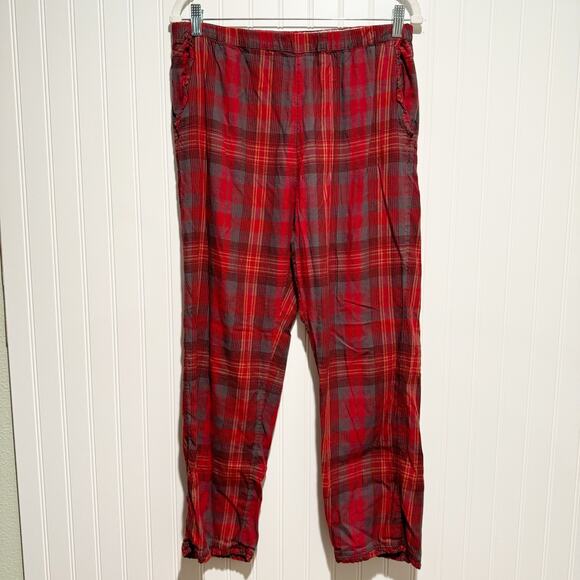 Soft Surroundings Night Divine Red Plaid Flannel Pajamas Size Small - Picture 9 of 14